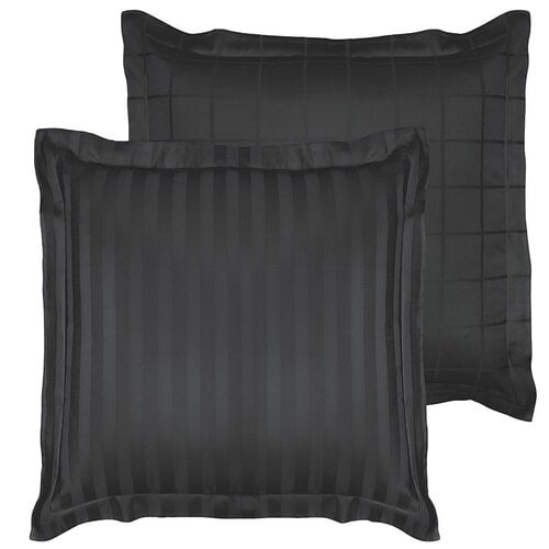 De Witte Lietaer Kussensloop Zygo Ebony - 63 x 63 cm - Zwart - Katoen Satijn
