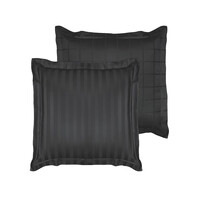 De Witte Lietaer Kussensloop Zygo Ebony - 60 x 70 cm - Zwart - Katoen Satijn