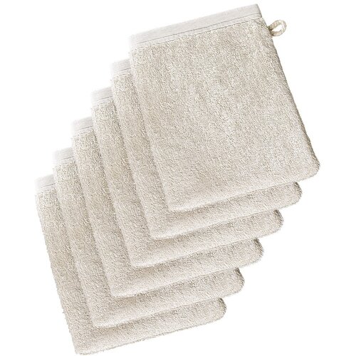 De Witte Lietaer Washandjes Imagine Birch Beige - 16.5 x 22 cm - 6 stuks - Beige - Katoen
