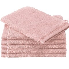 De Witte Lietaer Washandjes Contessa Pearl Pink - 6 stuks - 16 x 21 cm - Roze - Katoen