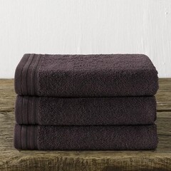De Witte Lietaer Handdoek Imagine Anthracite - 50 x 100 cm - set 3 stuks - Zwart - Katoen