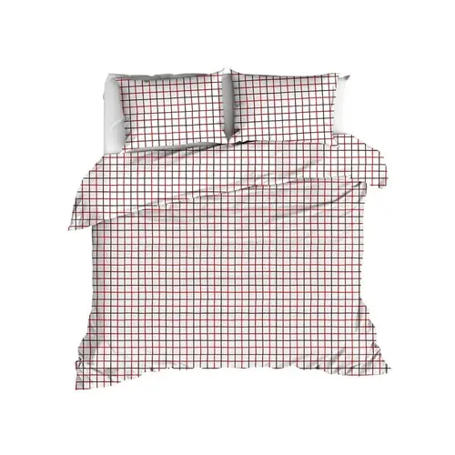 Moodit Dekbedovertrek Odil Rhombus Ruby Red - Rood - Katoen