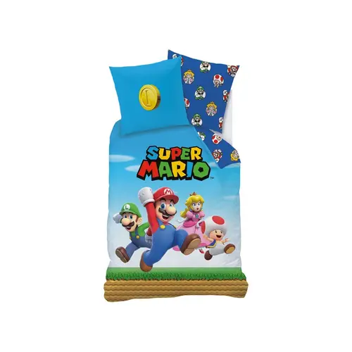 Super Mario Dekbedovertrek Friends - 140 x 200 + 63 x 63 cm - Katoen