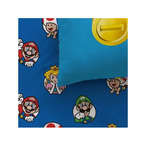 Super Mario Dekbedovertrek Friends - 140 x 200 + 63 x 63 cm - Katoen