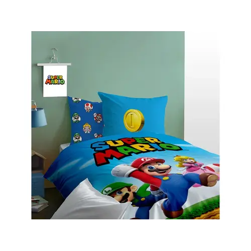 Super Mario Dekbedovertrek Friends - 140 x 200 + 63 x 63 cm - Katoen