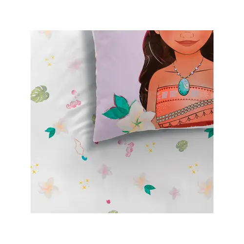 Disney Vaiana Dekbedovertrek, Island - Eenpersoons - 140 x 200 + 63 x 63 cm - Katoen