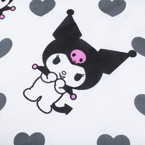 Hello Kitty Dekbedovertrek Kuromi Hearts - 140 x 200 cm / 70 x 90 cm - Katoen