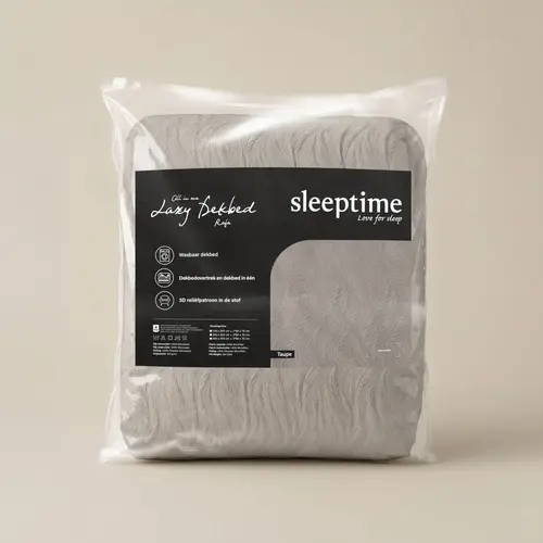 Sleeptime Lazy Dekbed Rafa Taupe + kussensloop/kussenslopen
