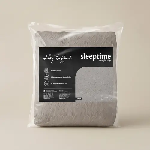 Sleeptime Lazy Dekbed Salva Taupe + kussensloop/kussenslopen
