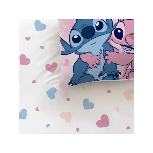 Disney Lilo & Stitch Dekbedovertrek Bisous 240 x 220 cm + 2 x 63 x 63 cm - Katoen
