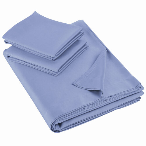 De Witte Lietaer Lakenset Olivia Sky Blue - Satijnkatoen