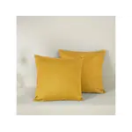 De Witte Lietaer Set Kussenslopen Olivia Golden Yellow - 2 stuks - 40 x 40 cm - Geel - Katoen Satijn