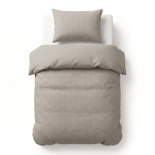 Sleeptime DekbedovertrekModern Geo 3D Taupe/Grijs