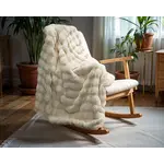Primaviera DeLuxe Pom Rabbit Fur plaid Beige 150 x 200