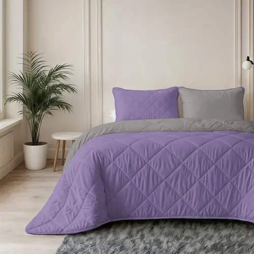 Sleeptime Lazy Dekbed Uni Lavendel - Taupe/Grijs Met Kussensloop/kussenslopen