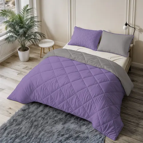 Sleeptime Lazy Dekbed Uni Lavendel - Taupe/Grijs Met Kussensloop/kussenslopen