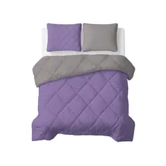 Sleeptime Lazy Dekbed Uni Lavendel - Taupe/Grijs Met Kussensloop/kussenslopen
