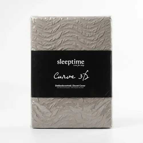 Sleeptime Dekbedovertrek Curve 3D Taupe/Grijs