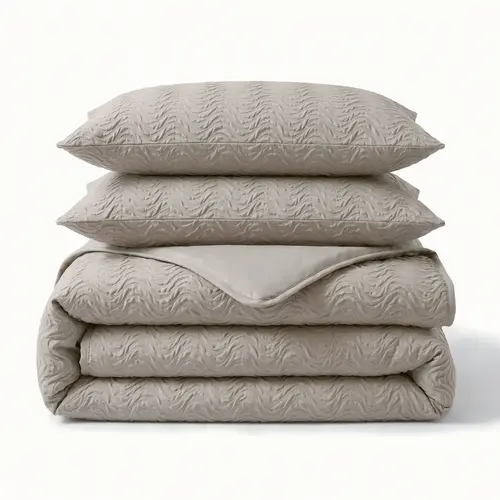 Sleeptime Dekbedovertrek Curve 3D Taupe/Grijs