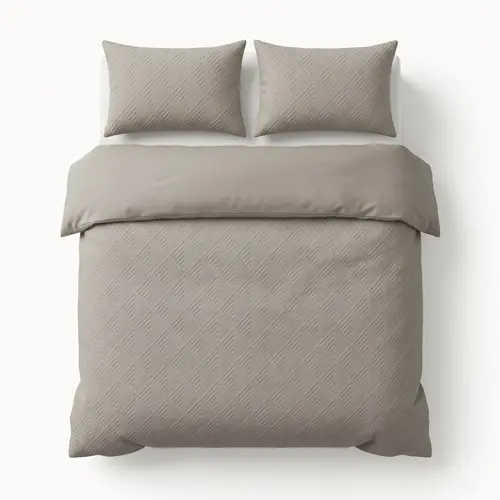 Sleeptime DekbedovertrekModern Geo 3D Taupe/Grijs