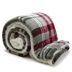 Unique living Plaid Larsson 150x200cm grey/red