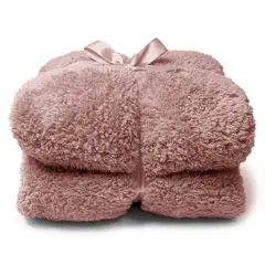 Unique living Plaid Teddy 150x200cm old pink