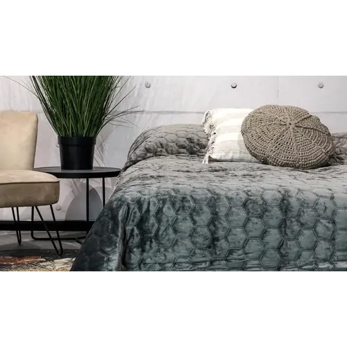 Unique living Bedsprei Peggy 170x220cm dark grey