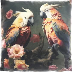 Unique living Kussen Winter tropical print 45x45cm dessin 6 - Blauw-roze