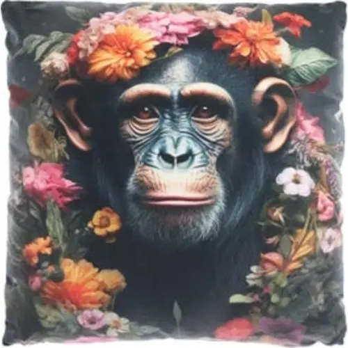 Unique living Sierkussen Tropical Chimpansee 45x45cm dessin 2