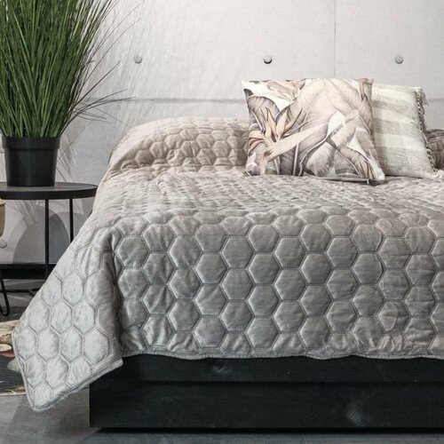 Unique living Bedsprei Peggy 170x220cm light grey