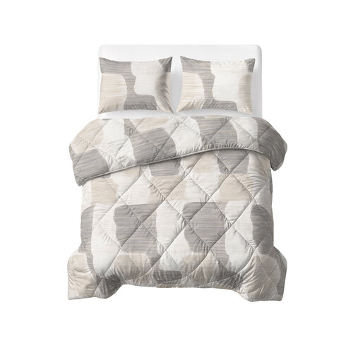 Sleeptime Lazy Dekbed Katoen Checkered Beige/Grijs