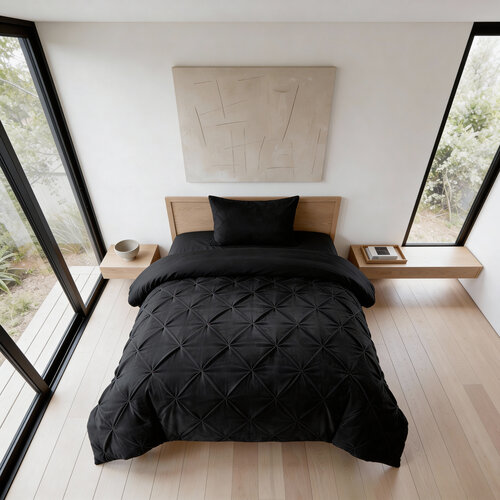 Sleeptime Lazy Velvet Pintuck Zwart