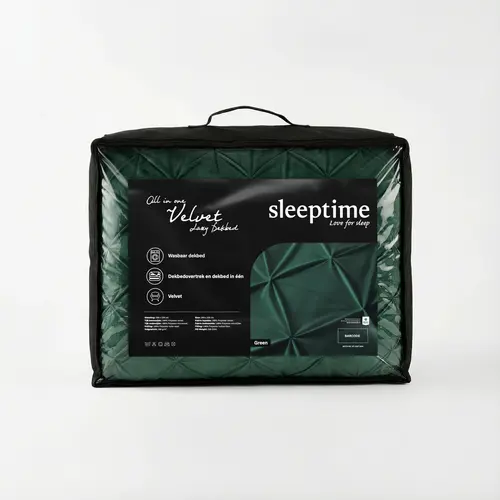Sleeptime Lazy Velvet Pintuck Groen