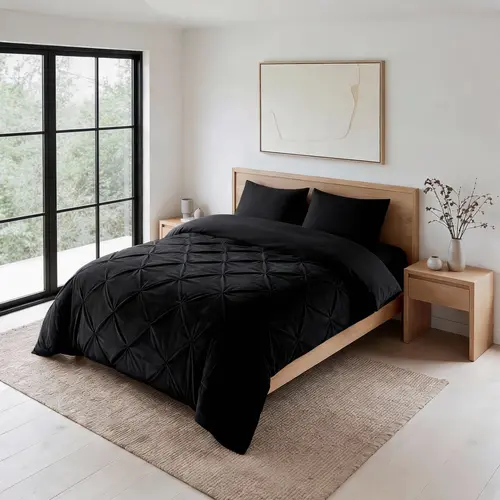 Sleeptime Lazy Velvet Pintuck Zwart