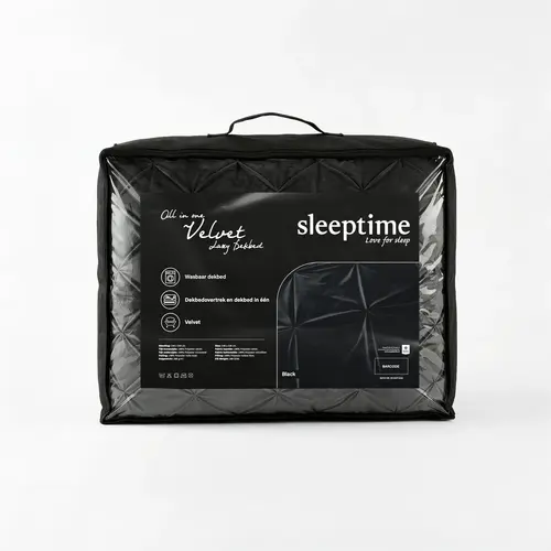 Sleeptime Lazy Velvet Pintuck Zwart