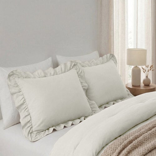 Sleeptime Lazy Ruffles Kussenslopen 2pack Gebroken Wit 60 x 70