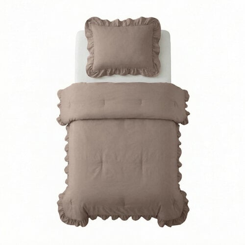 Sleeptime Lazy Dekbed Ruffles Taupe