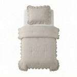 Sleeptime Lazy Dekbed Ruffles Taupe/Grijs