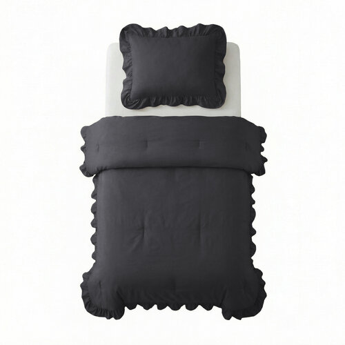 Sleeptime Lazy Dekbed Ruffles Antraciet