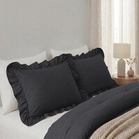 Sleeptime Lazy Ruffles Kussenslopen 2pack Antraciet 60 x 70