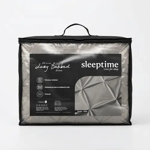 Sleeptime Lazy Dekbed Pintuck Taupe/Grijs