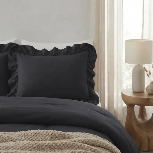 Sleeptime Lazy Ruffles Kussenslopen 2pack Antraciet 60 x 70
