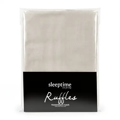 Sleeptime Lazy Ruffles Kussenslopen 2pack Taupe/Grijs 60 x 70