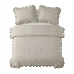 Sleeptime Lazy Dekbed Ruffles Taupe/Grijs
