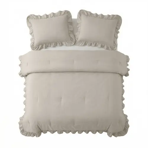 Sleeptime Lazy Dekbed Ruffles Taupe/Grijs