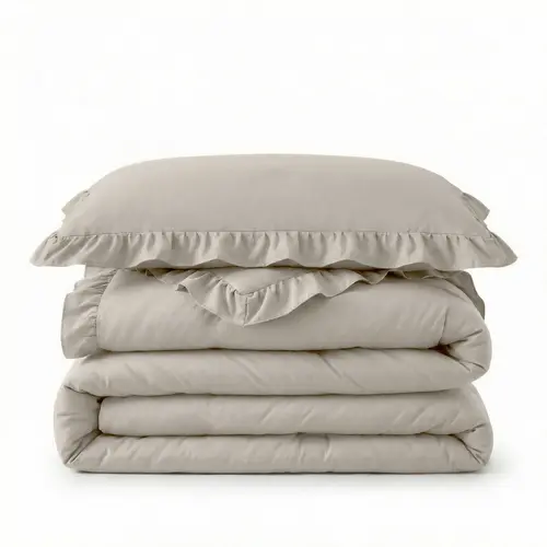 Sleeptime Lazy Dekbed Ruffles Taupe/Grijs