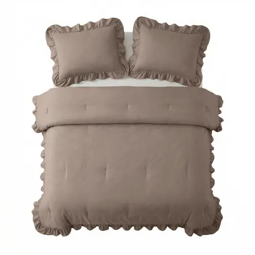 Sleeptime Lazy Dekbed Ruffles Taupe