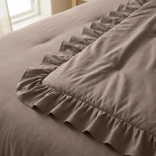 Sleeptime Lazy Dekbed Ruffles Taupe