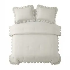Sleeptime Lazy Dekbed Ruffles Gebroken Wit