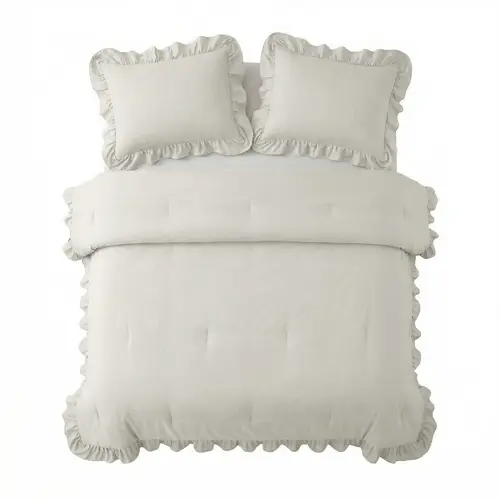 Sleeptime Lazy Dekbed Ruffles Gebroken Wit